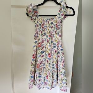 GAP Kids Floral Flutter Sleeve Smocked Dress Sz M